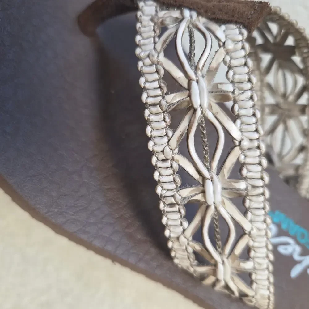 NWOT Skechers 7.5 Asana Yoga Foam Thong Flip Flop Sandals Macrame